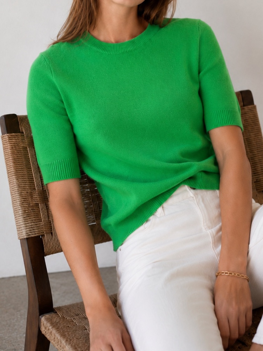 J. Crew Women's Bright Kelly Green Crewneck Sweater